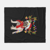 De kerstboom van de Franse hond Bulldog Fleece Deken (Voorkant (Horizontaal))