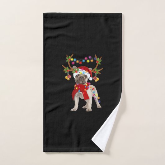 De kerstboom van de Franse hond Bulldog Handdoek (Handdoek)