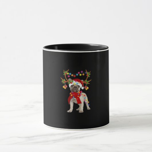 De kerstboom van de Franse hond Bulldog Mok (Midden)