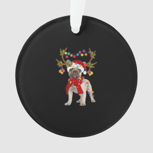 De kerstboom van de Franse hond Bulldog Ornament (voorkant)