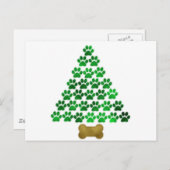 De Kerstboom van de hond/van de Kat Feestdagenkaart (Voorkant / Achterkant)