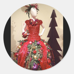 De Kerstboom van de Ledenpop van de Vorm van de Ronde Sticker