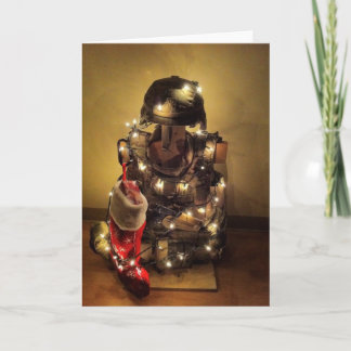 De kerstboom van de soldaat feestdagen kaart