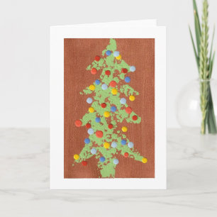 De Kerstboom van het koper Feestdagen Kaart