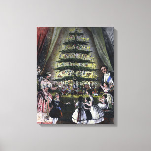 De kerstboom van koningin Victoria Canvas Afdruk