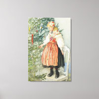 De kerstboom versieren - Carl Larsson