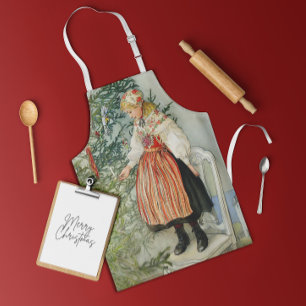 De kerstboom versieren - Carl Larsson Schort