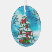 De kerstboomkunst glas ornament (Voorkant links)