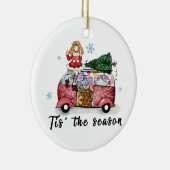 De kerstcadeau is het seizoen keramisch ornament (Rechts)