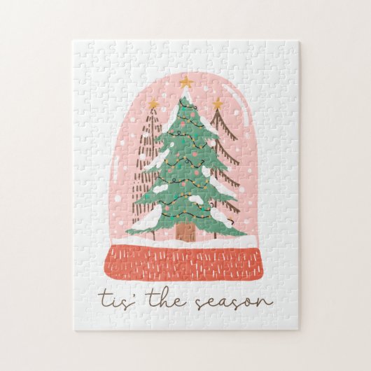 De kerstcadeauboom is het seizoen legpuzzel (Verticaal)