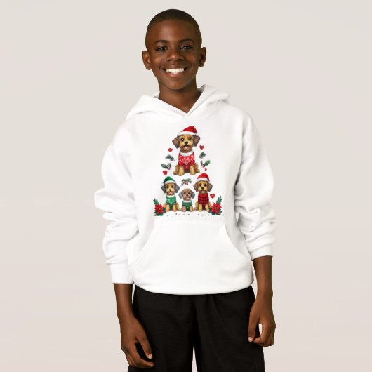 De kerstdag van een vrolijke hond (Voorkant volledig)