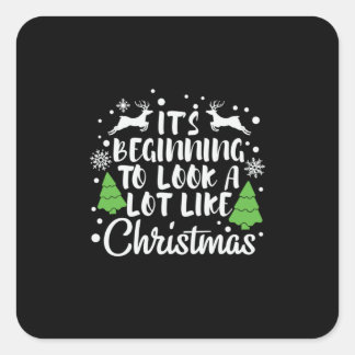 De kerstdagen beginnen er veel uit te zien. vierkante sticker