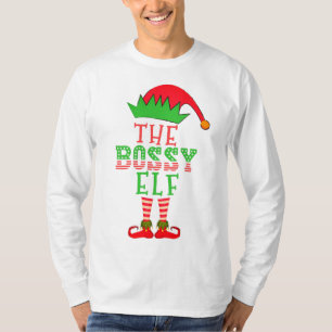 De kerstfamilie Bossy Elf komt overeen met Pajama T-shirt