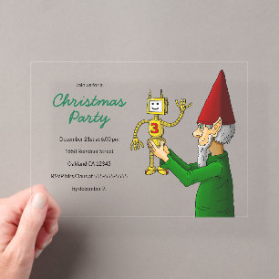 De Kerstfeest Uitnodiging van de Elf Acryl Uitnodigingen