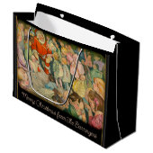 De kerstfeestdag van de kerstman groot cadeauzakje (Voorkant Gekanteld)