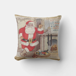 De Kerstgeest - Vintage Ansichtkaart Kunst Kussen