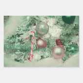 De kerstgroene roze kerstboomstructuur wordt vervo inpakpapier vel (Voorkant)