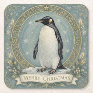 De kerstgroet van de keizer vierkante kartonnen onderzetter
