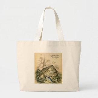 De kerstinzinking grote tote bag