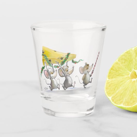 De kerstkaak in het bladerglas shot glas (Voorkant)