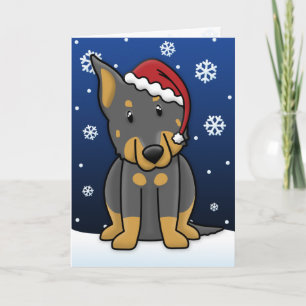 De Kerstkaart van Beauceron van Kawaii Feestdagen Kaart