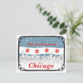 De Kerstkaart van Chicago Feestdagenkaart (Staand voorkant)