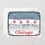 De Kerstkaart van Chicago Feestdagenkaart (Voorkant / Achterkant)