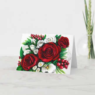 De Kerstkaart van de Bloemen van de vakantie Feestdagen Kaart