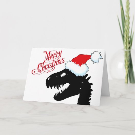 De Kerstkaart van de dinosaurus Feestdagen Kaart (Voorkant)