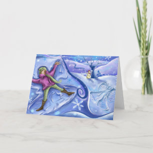 De Kerstkaart van de Engel van de sneeuw Feestdagen Kaart