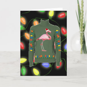 De Kerstkaart van de flamingo Feestdagen Kaart