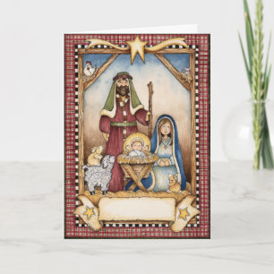 De kerstkaart van de Geboorte van Christus Feestdagen Kaart