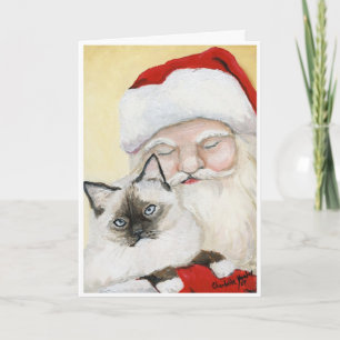 "De Kerstkaart van de Kunst van de Kat Birman & Feestdagen Kaart