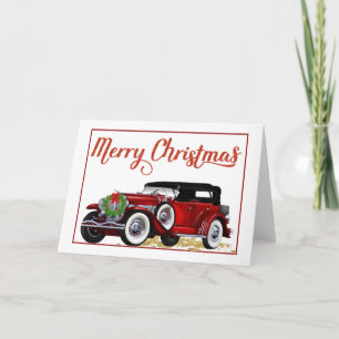 De Kerstkaart van de oldtimer Feestdagen Kaart