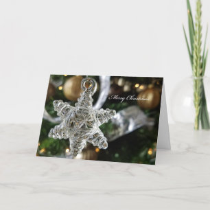 De Kerstkaart van de Sneeuwvlok van het glas Feestdagen Kaart
