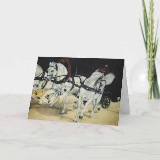 De Kerstkaart van de "Troïka" Feestdagen Kaart (Voorkant)