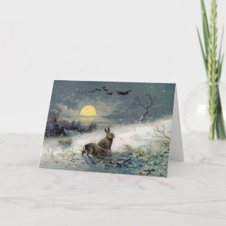 De Kerstkaart van de winter bunnys Feestdagen Kaart