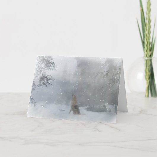 De Kerstkaart van de wolf prettige feestdagen (Voorkant)