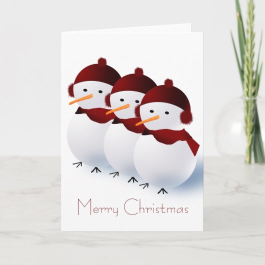 De Kerstkaart van drie Vrienden van de Sneeuw Feestdagen Kaart (Voorkant)