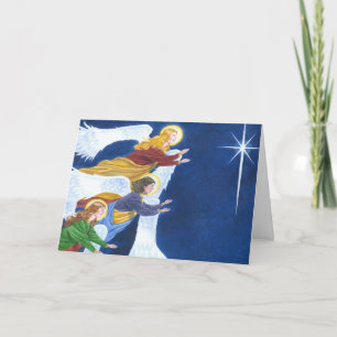 De Kerstkaart van engelen Feestdagen Kaart