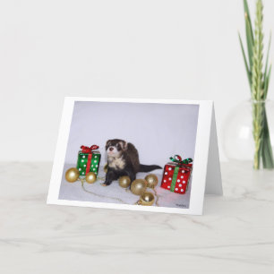 De Kerstkaart van het fret Feestdagen Kaart