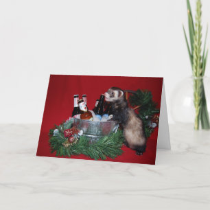 De Kerstkaart van het fret Feestdagen Kaart