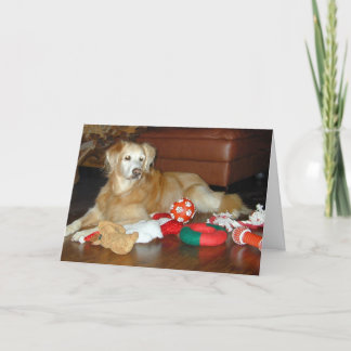 De Kerstkaart van het golden retriever Feestdagen Kaart