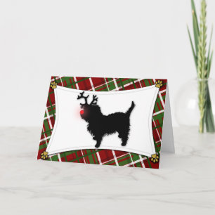 De Kerstkaart van het Rendier van Affenpinscher Feestdagen Kaart