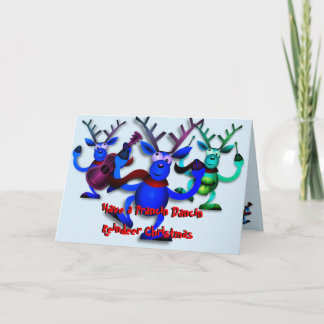 De Kerstkaart van het Rendier van Dancin van Feestdagen Kaart