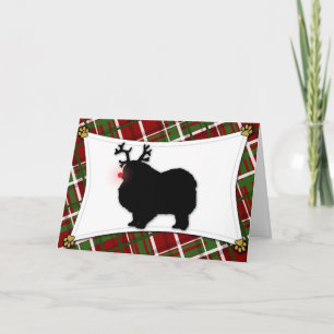 De Kerstkaart van het Rendier van Keeshond Feestdagen Kaart