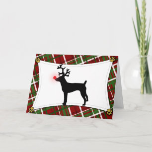 De Kerstkaart van het Rendier van Terrier van de Feestdagen Kaart