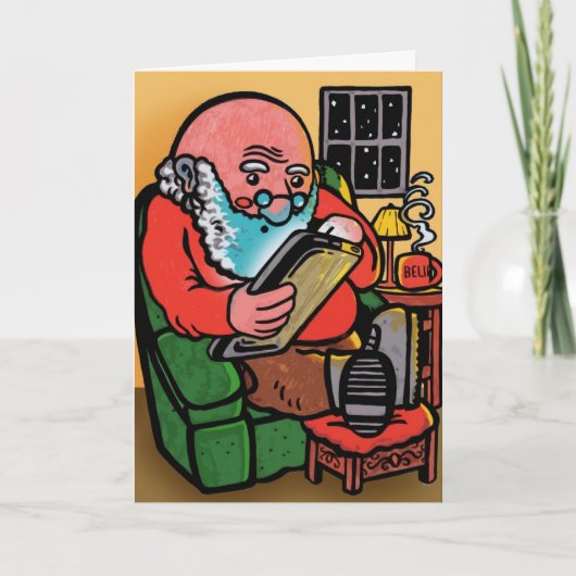 De Kerstkaart van Ipad van de kerstman Feestdagen Kaart (Voorkant)