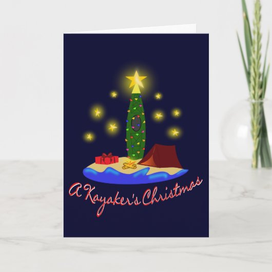 De Kerstkaart van Kayakers Feestdagen Kaart (Voorkant)