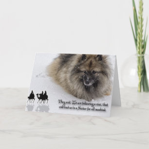 De Kerstkaart van Keeshond "Drie Wijzen " Feestdagen Kaart
